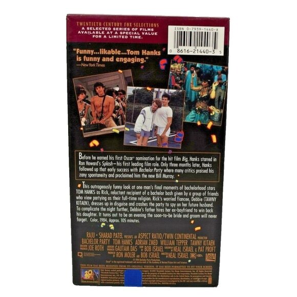 Bachelor Party VHS, 1996 Tom Hanks Comedy - Picture 2 of 5
